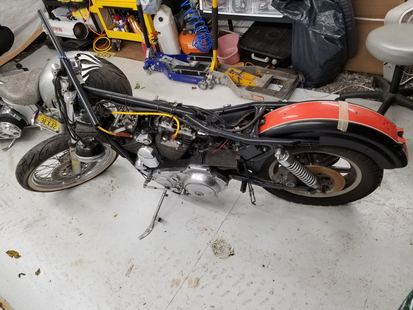 1987 Sportster 1100 30th Anniversary — Workshop side build view